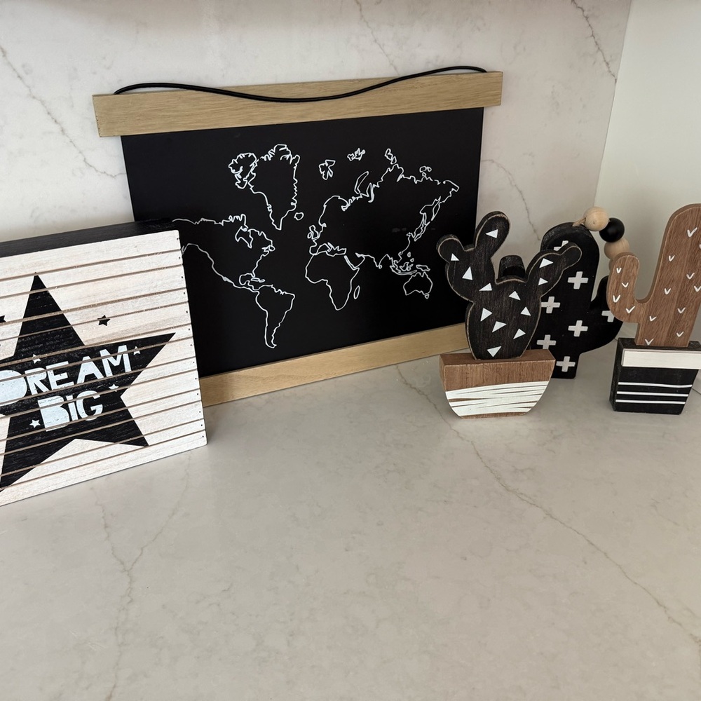 Black and White Wall Decoration Bundle Kids Cactus